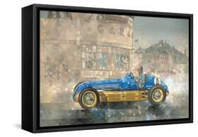 Blue and Yellow Maserati of Bira-Peter Miller-Framed Stretched Canvas