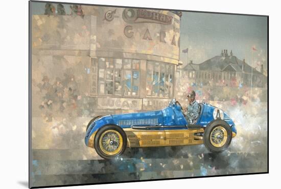 Blue and Yellow Maserati of Bira-Peter Miller-Mounted Giclee Print