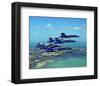 Blue Angels F/A Hornet maneuvers-null-Framed Art Print