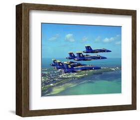 Blue Angels F/A Hornet maneuvers-null-Framed Art Print