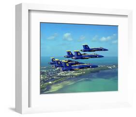 Blue Angels F/A Hornet maneuvers-null-Framed Art Print