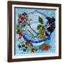 Blue Antique Bowl with Berries, 2010-Joan Thewsey-Framed Giclee Print