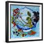 Blue Antique Bowl with Berries, 2010-Joan Thewsey-Framed Giclee Print