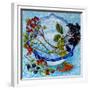 Blue Antique Bowl with Berries, 2010-Joan Thewsey-Framed Giclee Print