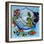 Blue Antique Bowl with Berries, 2010-Joan Thewsey-Framed Giclee Print
