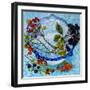 Blue Antique Bowl with Berries, 2010-Joan Thewsey-Framed Giclee Print