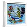 Blue Antique Bowl with Berries, 2010-Joan Thewsey-Framed Giclee Print