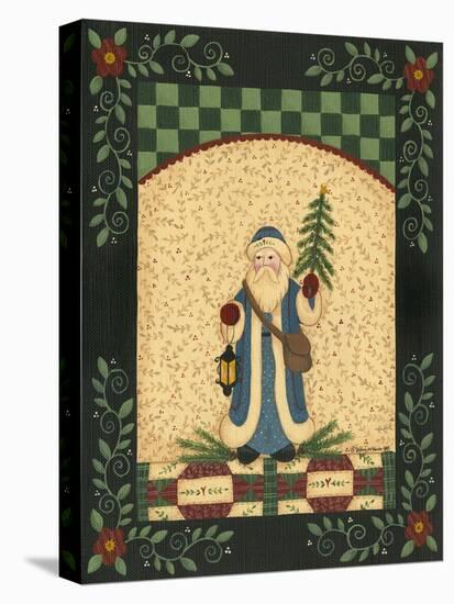 Blue Antique Santa-Debbie McMaster-Stretched Canvas