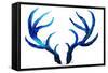 Blue Antlers-Elizabeth Medley-Framed Stretched Canvas