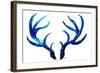 Blue Antlers-Elizabeth Medley-Framed Art Print