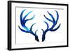 Blue Antlers-Elizabeth Medley-Framed Art Print