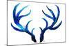 Blue Antlers-Elizabeth Medley-Mounted Art Print
