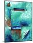 Blue Aqua Brown Abstract PoP Art-Megan Aroon Duncanson-Mounted Art Print