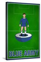 Blue Army Football Soccer Sports Poster-null-Stretched Canvas