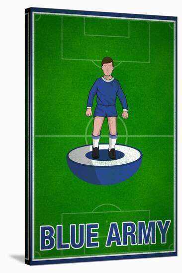 Blue Army Football Soccer Sports Poster-null-Stretched Canvas