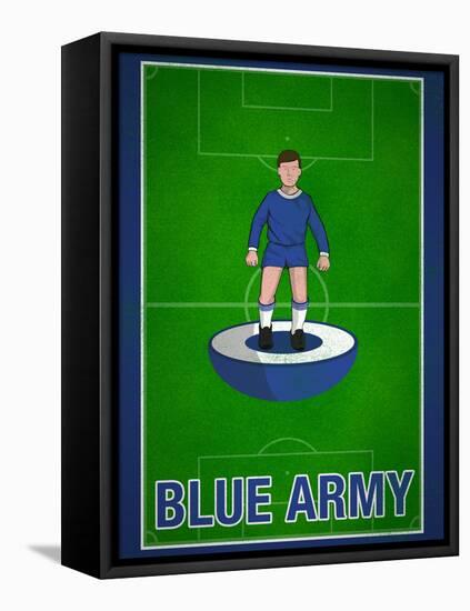 Blue Army Football Soccer Sports-null-Framed Stretched Canvas