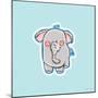 Blue Background Elephant-Valarie Wade-Mounted Giclee Print