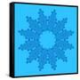 Blue Background with Abstract Shape-Dink101-Framed Stretched Canvas