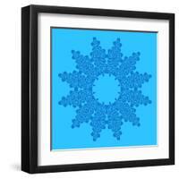 Blue Background with Abstract Shape-Dink101-Framed Art Print