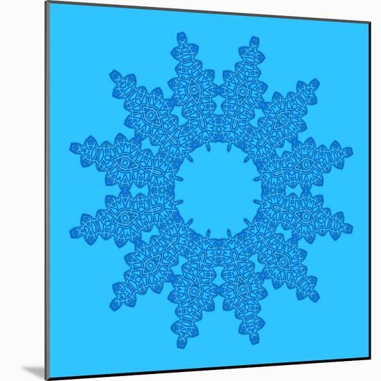 Blue Background with Abstract Shape-Dink101-Mounted Art Print