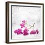 Blue Background with Lilac Flowers-Elena Larina-Framed Art Print