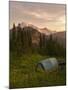 Blue backpacking tent in the Tatoosh Wilderness, Washington State, USA-Janis Miglavs-Mounted Photographic Print