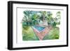 Blue Backyard Pool With Conch House In Key West FL-M. Bleichner-Framed Premium Giclee Print