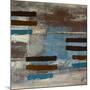 Blue Bared Abstract Square II-Michael Marcon-Mounted Art Print