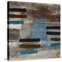 Blue Bared Abstract Square II-Michael Marcon-Stretched Canvas