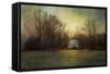 Blue Barn at Sunrise-Jai Johnson-Framed Stretched Canvas