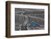 Blue Barn on a Country Road-Don Schwartz-Framed Art Print