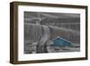 Blue Barn on a Country Road-Don Schwartz-Framed Art Print