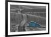 Blue Barn on a Country Road-Don Schwartz-Framed Art Print