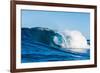 Blue Barrel-Powerful wave breaking off a beach, Hawaii-Mark A Johnson-Framed Photographic Print