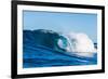 Blue Barrel-Powerful wave breaking off a beach, Hawaii-Mark A Johnson-Framed Photographic Print