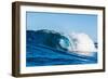 Blue Barrel-Powerful wave breaking off a beach, Hawaii-Mark A Johnson-Framed Photographic Print