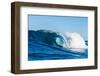 Blue Barrel-Powerful wave breaking off a beach, Hawaii-Mark A Johnson-Framed Photographic Print