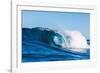 Blue Barrel-Powerful wave breaking off a beach, Hawaii-Mark A Johnson-Framed Photographic Print