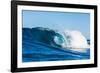 Blue Barrel-Powerful wave breaking off a beach, Hawaii-Mark A Johnson-Framed Photographic Print