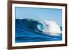 Blue Barrel-Powerful wave breaking off a beach, Hawaii-Mark A Johnson-Framed Photographic Print