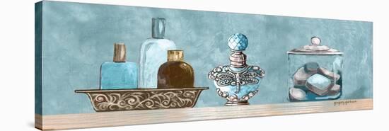 Blue Bath Panel II-Gregory Gorham-Stretched Canvas
