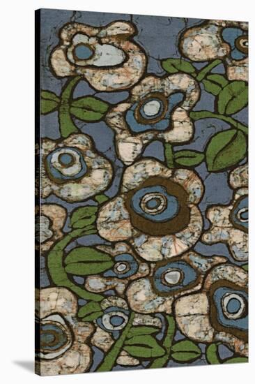 Blue Batik Flowers I-Andrea Davis-Stretched Canvas