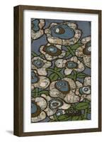 Blue Batik Flowers II-Andrea Davis-Framed Art Print