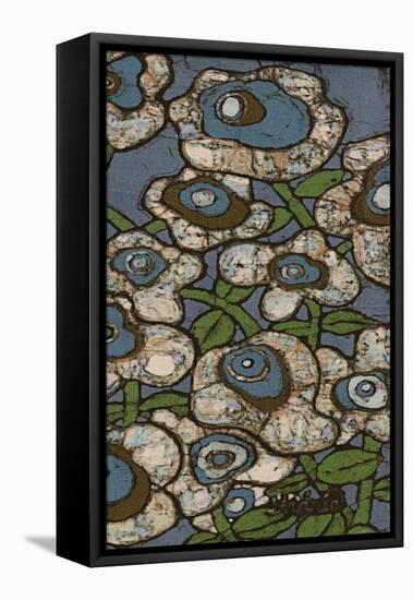 Blue Batik Flowers II-Andrea Davis-Framed Stretched Canvas