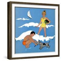 Blue Beach - Child Life-Harold Carroll-Framed Giclee Print