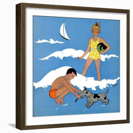 Blue Beach - Child Life-Harold Carroll-Framed Giclee Print