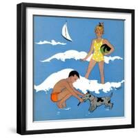 Blue Beach - Child Life-Harold Carroll-Framed Giclee Print