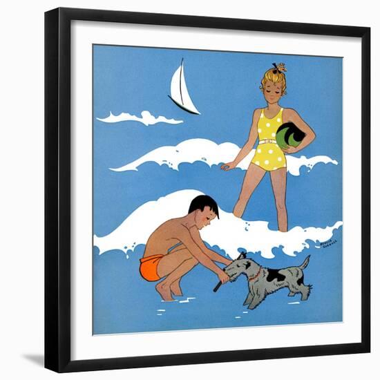 Blue Beach - Child Life-Harold Carroll-Framed Giclee Print