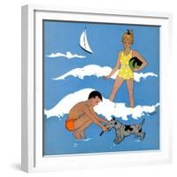 Blue Beach - Child Life-Harold Carroll-Framed Giclee Print