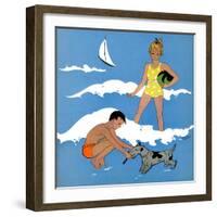 Blue Beach - Child Life-Harold Carroll-Framed Giclee Print